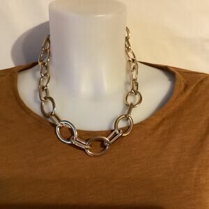 2477 Gold Curb Link Thick Chain Necklace Cool Punk Halloween Accessories Jewelry